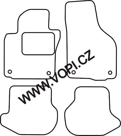 Přesné gumové koberce béžové / šedé Volkswagen Eos 2006 ->